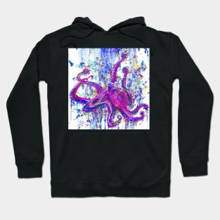 PURPLE OCTOPUS - watercolor portrait Hoodie